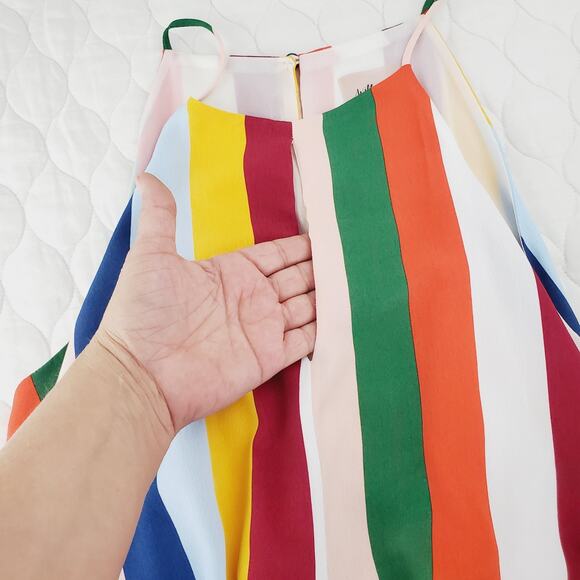 Willow & Root Sleeveless Halter Style Top Ties To Front Women’s M Shirt Striped - Picture 4 of 9